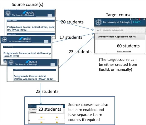 diagram to exemplify shared course arrangement