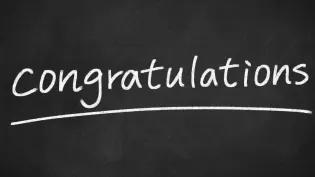 Graphic saying congratulations