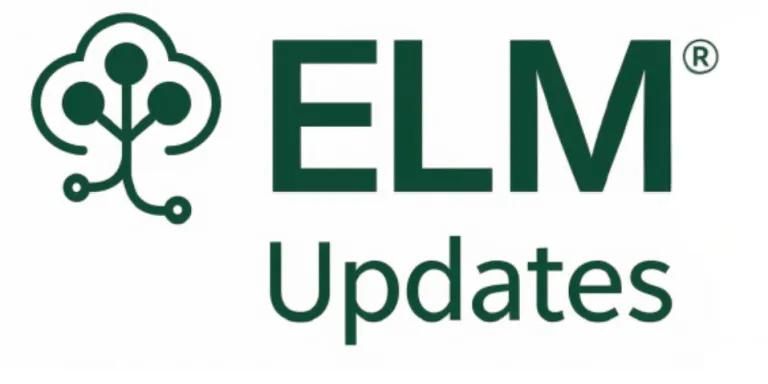 Green ELM logo with the word Updates underneath