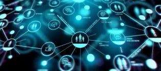 Diagram with people and relationships as nodes in a network