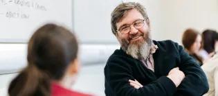 Man with beard laughing