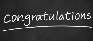 Graphic saying congratulations