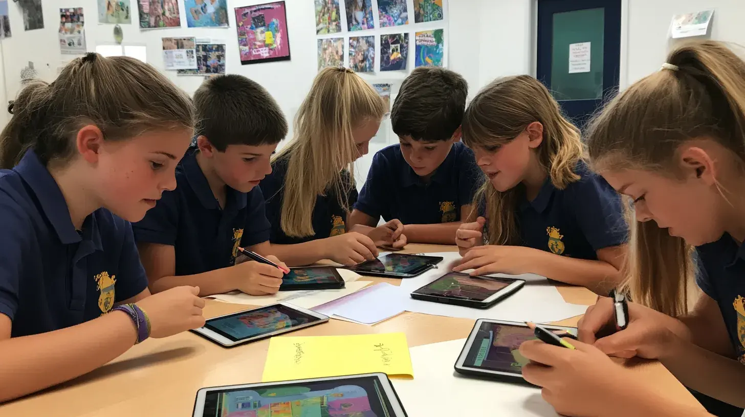 Children working in class