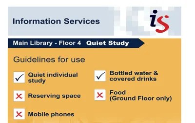 Quiet study signange