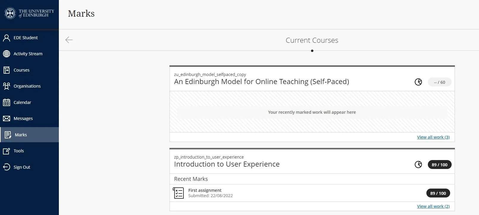 Learn Ultra Marks | Learning Technology | Information Services