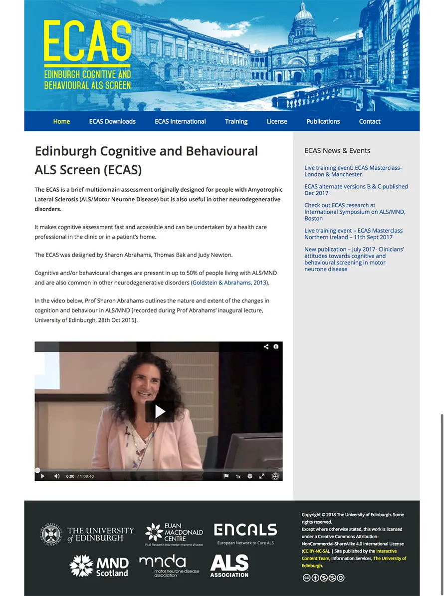 Preview of 'ECAS International' web page
