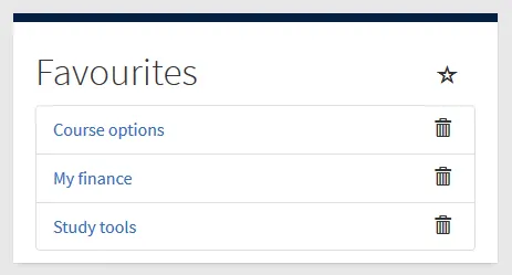 MyEd Favourites portlet