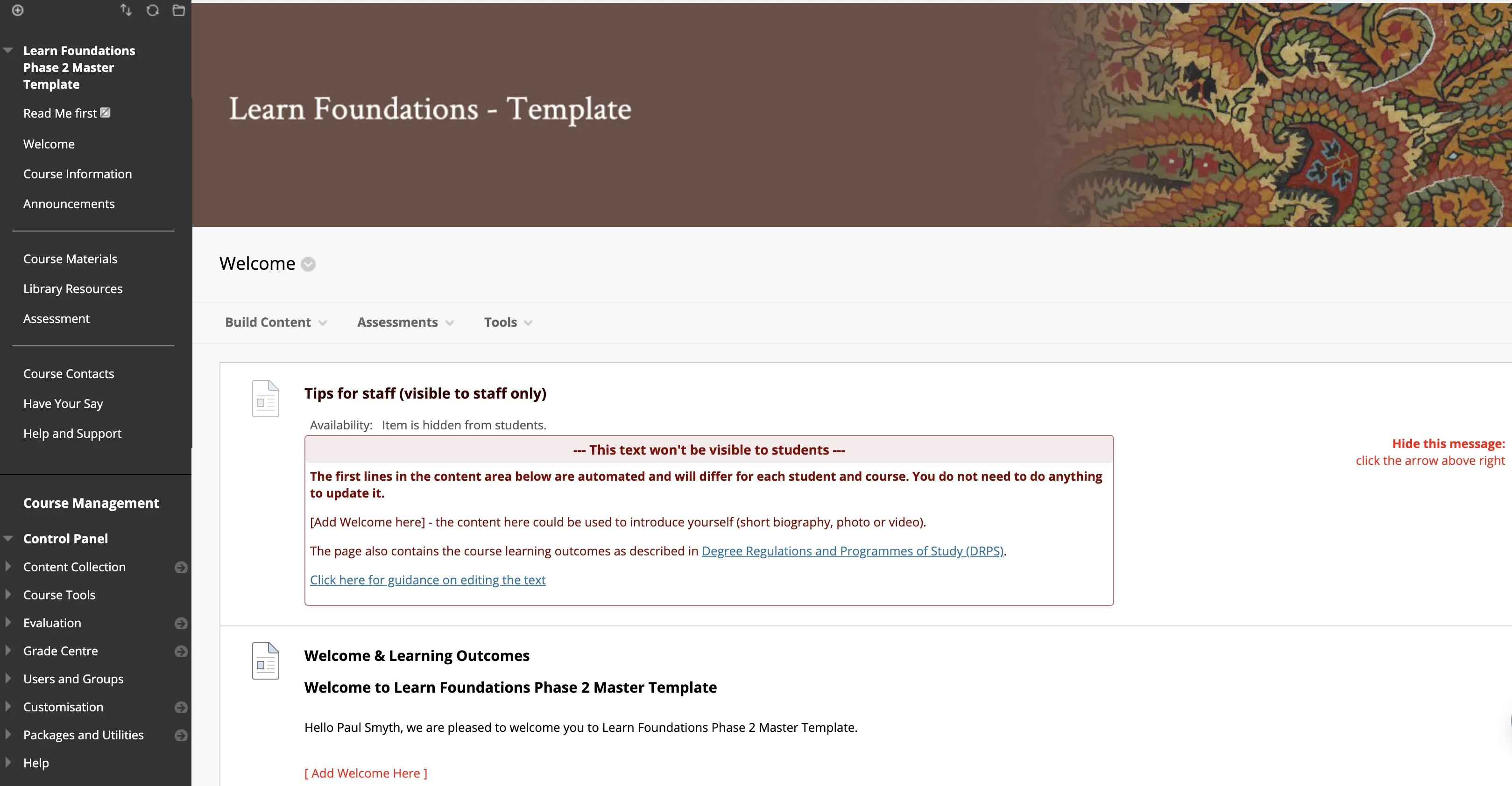 Learn course structure