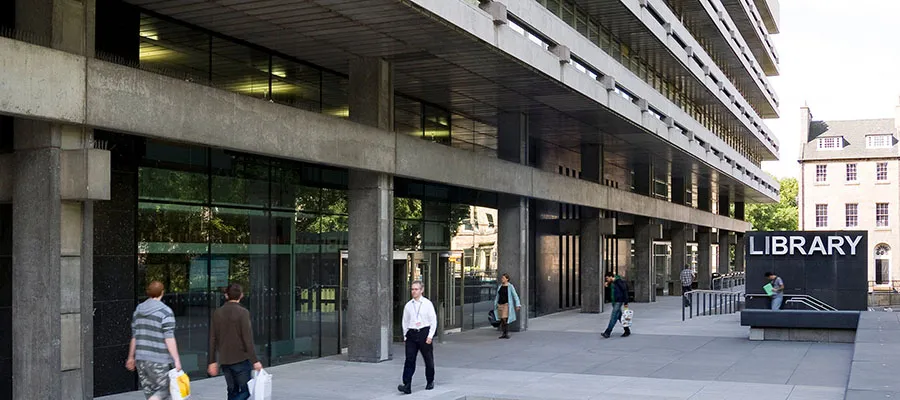 The Main Library entrance on George Square.
