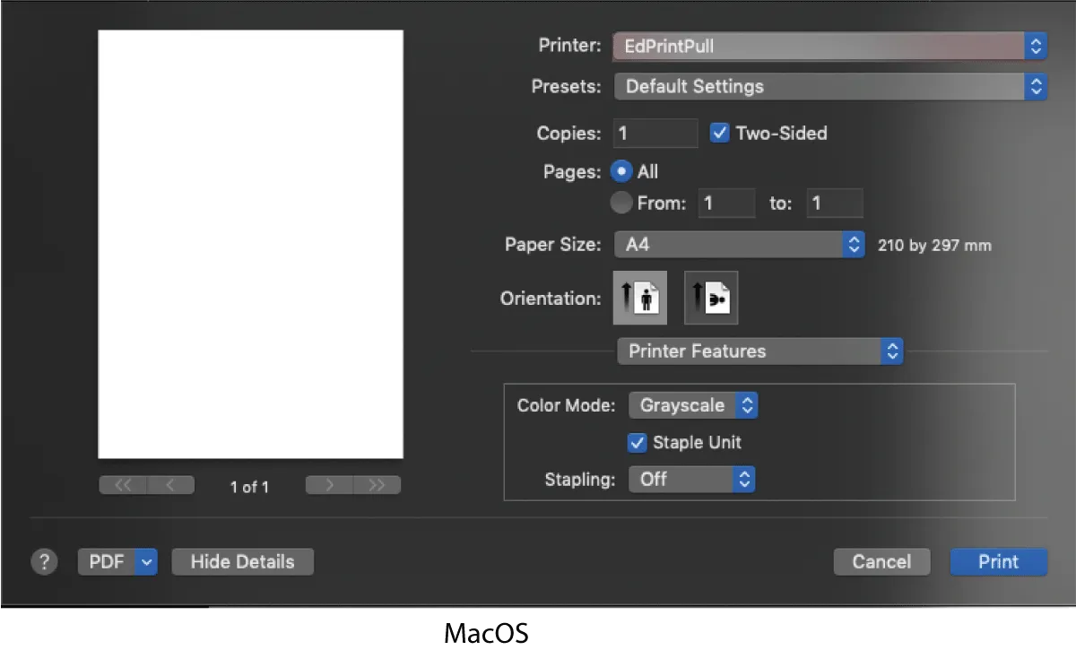 edprint prepare macOS 