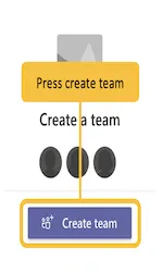Image showing the create a team button