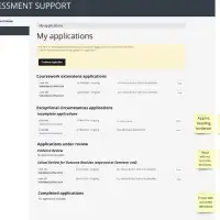 Virtual post-it notes on an assessment portal image