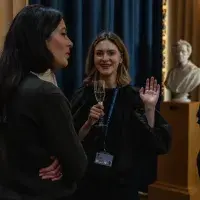 two people talking 