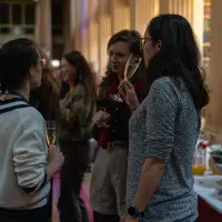 three people talking 