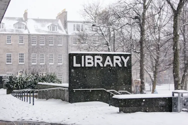 Main library in the snow