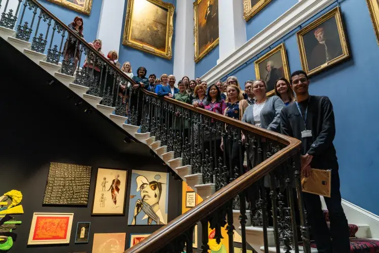 people on stairs 