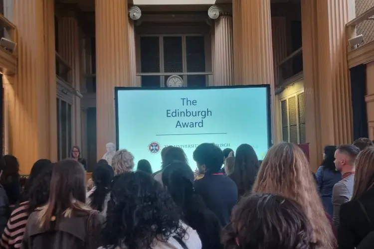 Edinburgh Award students in the Playfair Library for the celebration event