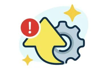 Image of an arrow and settings icon