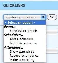 quicklinks menu options