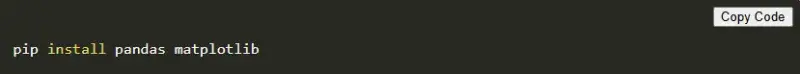 pip install pandas matplotlib