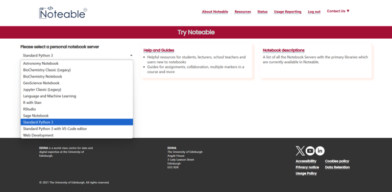 Noteable Interface