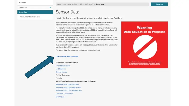 Sensor Data Web Page