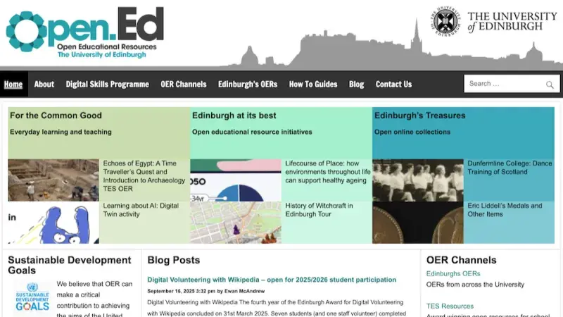 Open.Ed landing page