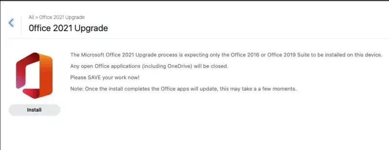 Office 2021 upgrade