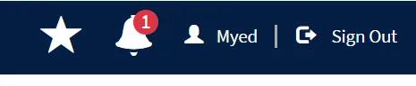 Notifications button on MyEd's homepage