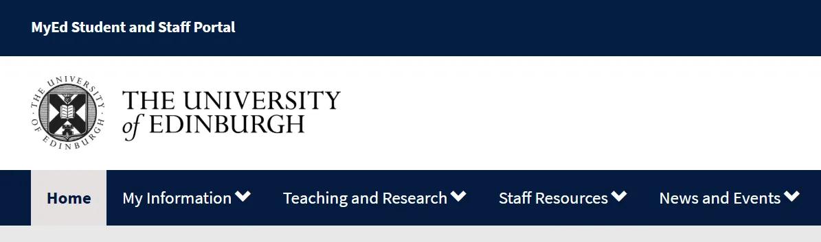 Menu bar on MyEd homepage for staff 