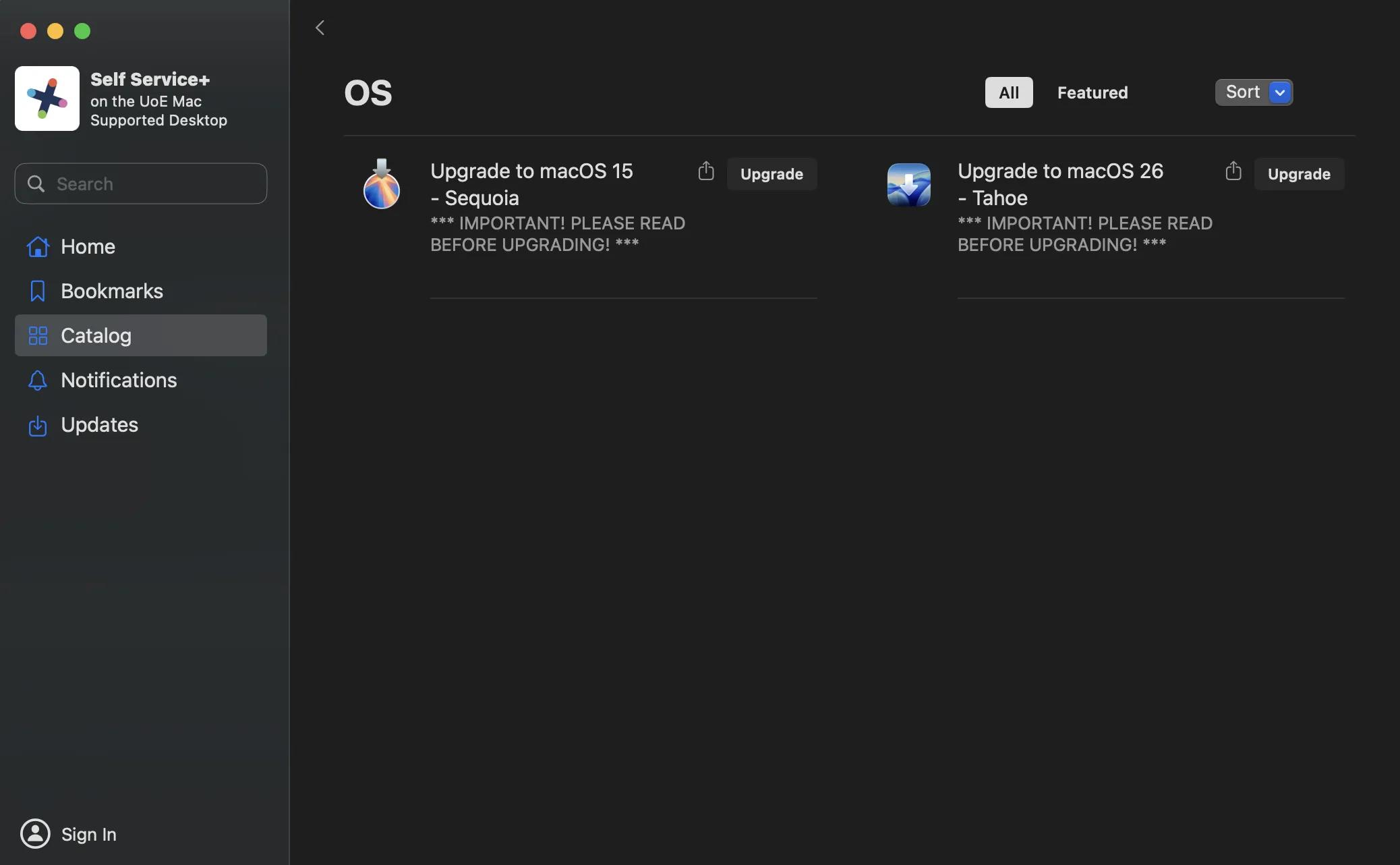 OS Upgrade