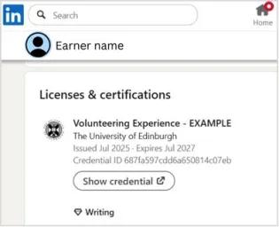 Screenshot of a badge on a LinkedIn profile page.