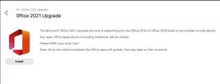 Office 2021 upgrade