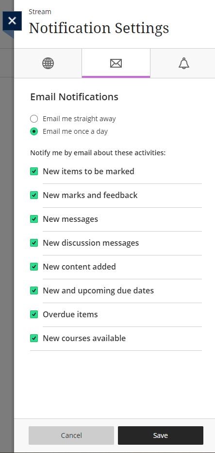 activity stream notifications