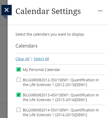 calendar courses