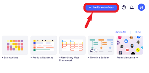 Miro Inviting to a Team