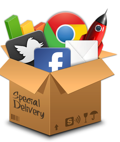 box of digital marketing tools