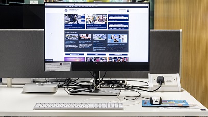 Image showing Flexible Learning space consisting of big monitor.