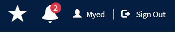 MyEd notification icon showing that the user has 2 notifications.