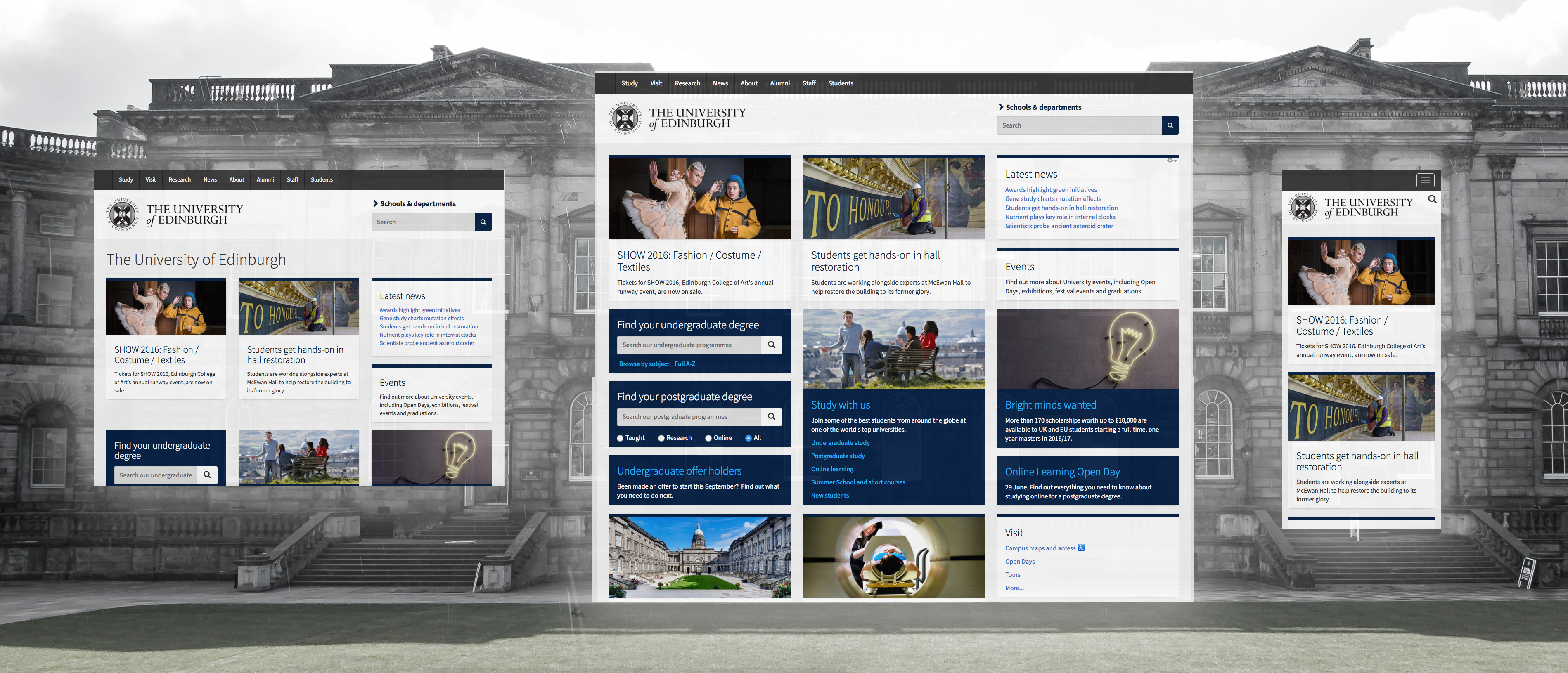 New look to the University's Homepage