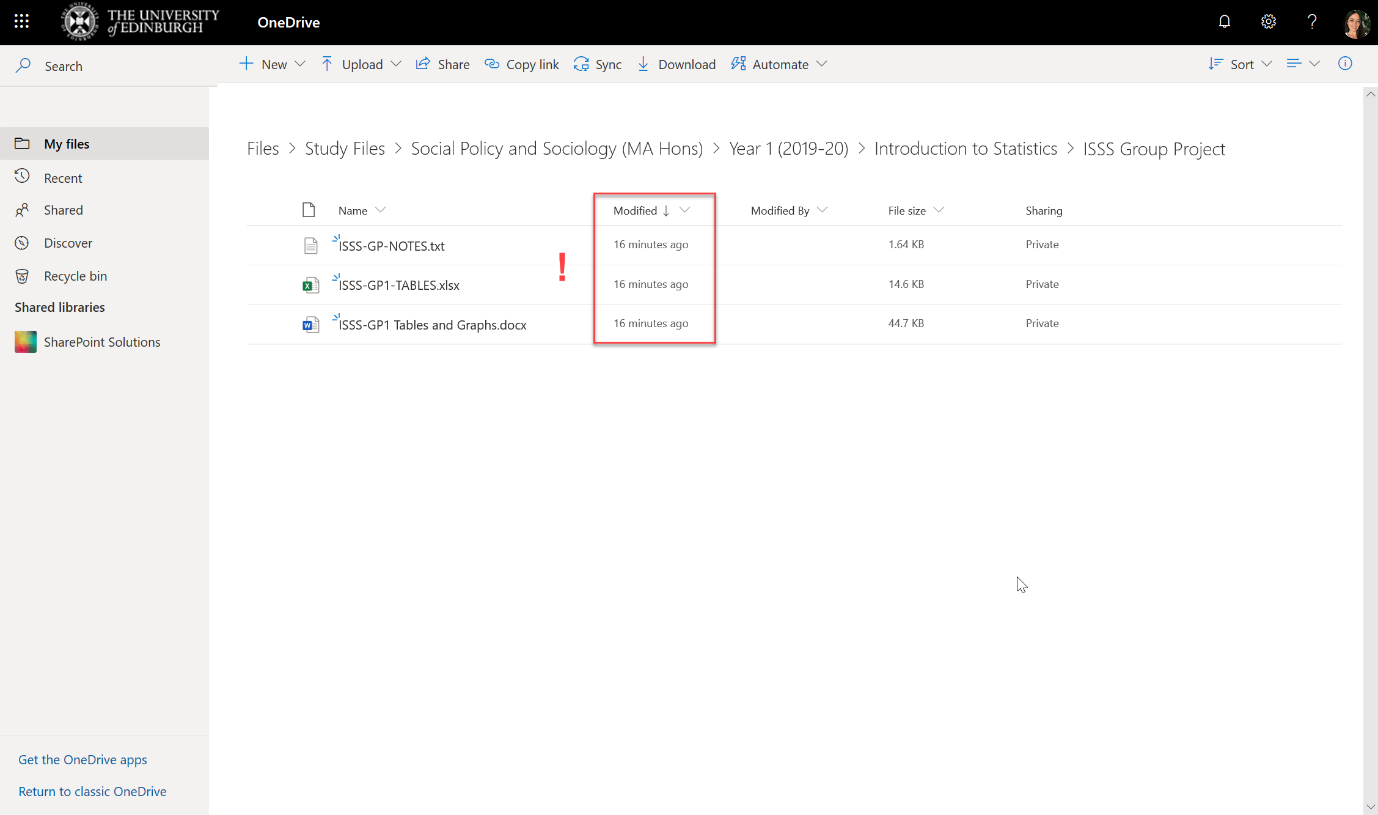 OneDrive for Business Sreenshot