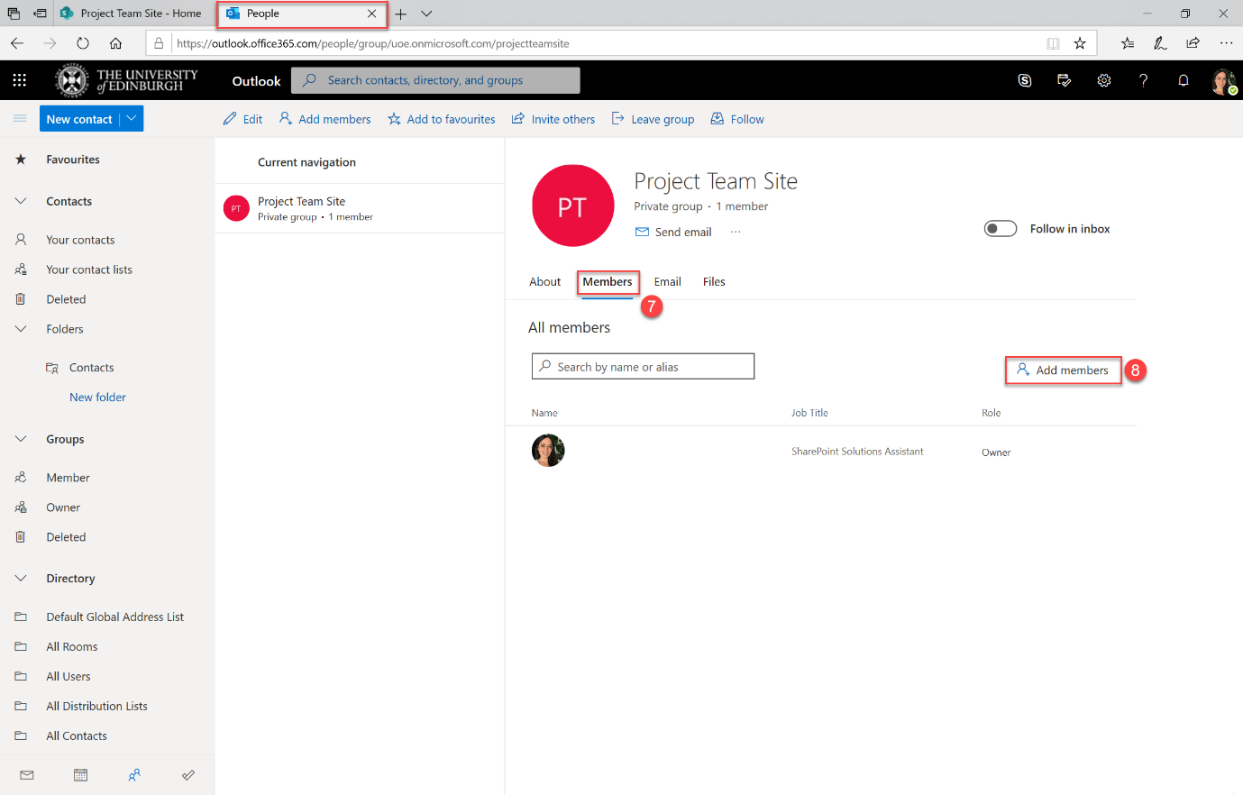 SharePoint Modern Team Site Screenshot