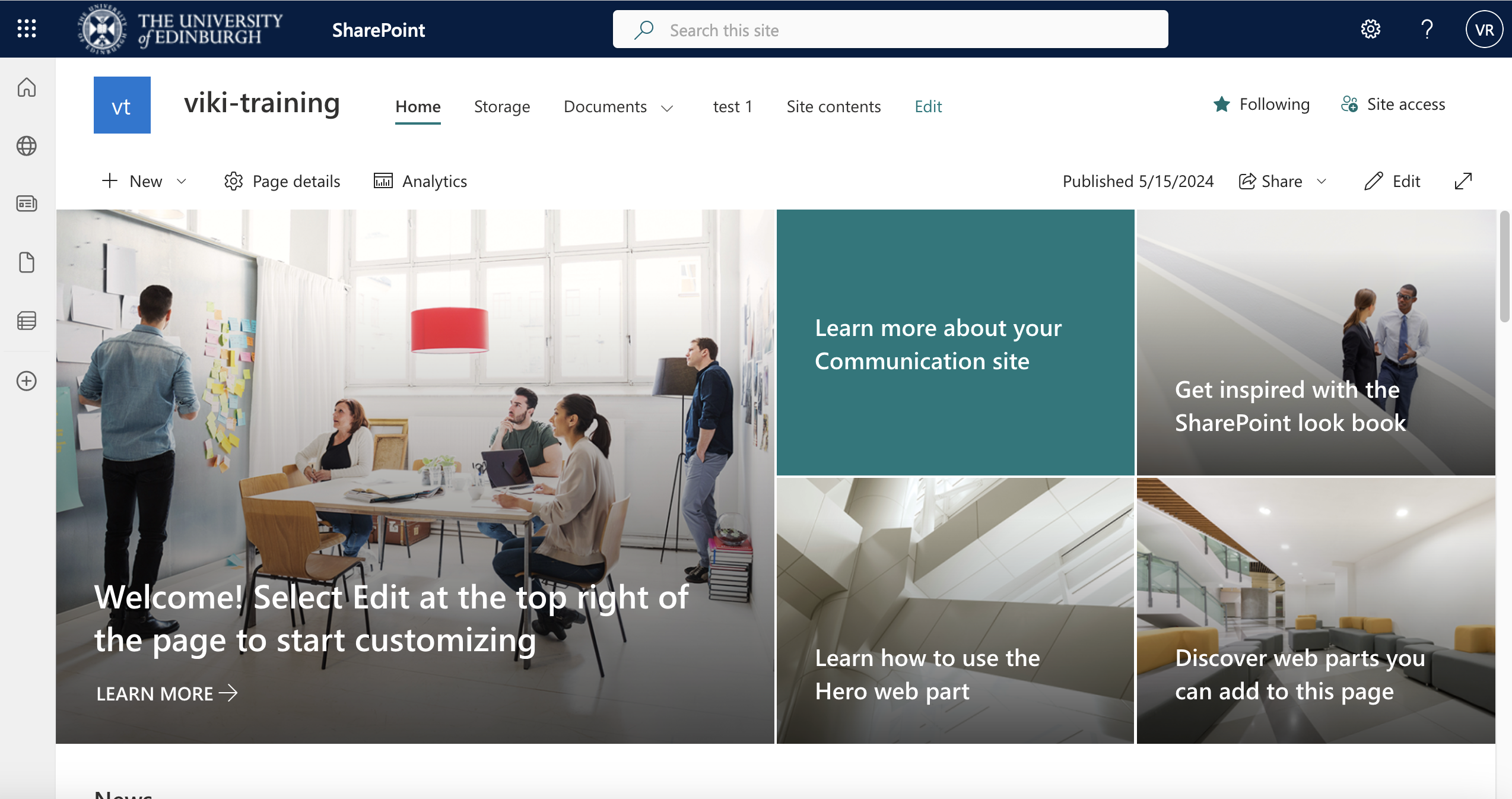 SharePoint Communications Site