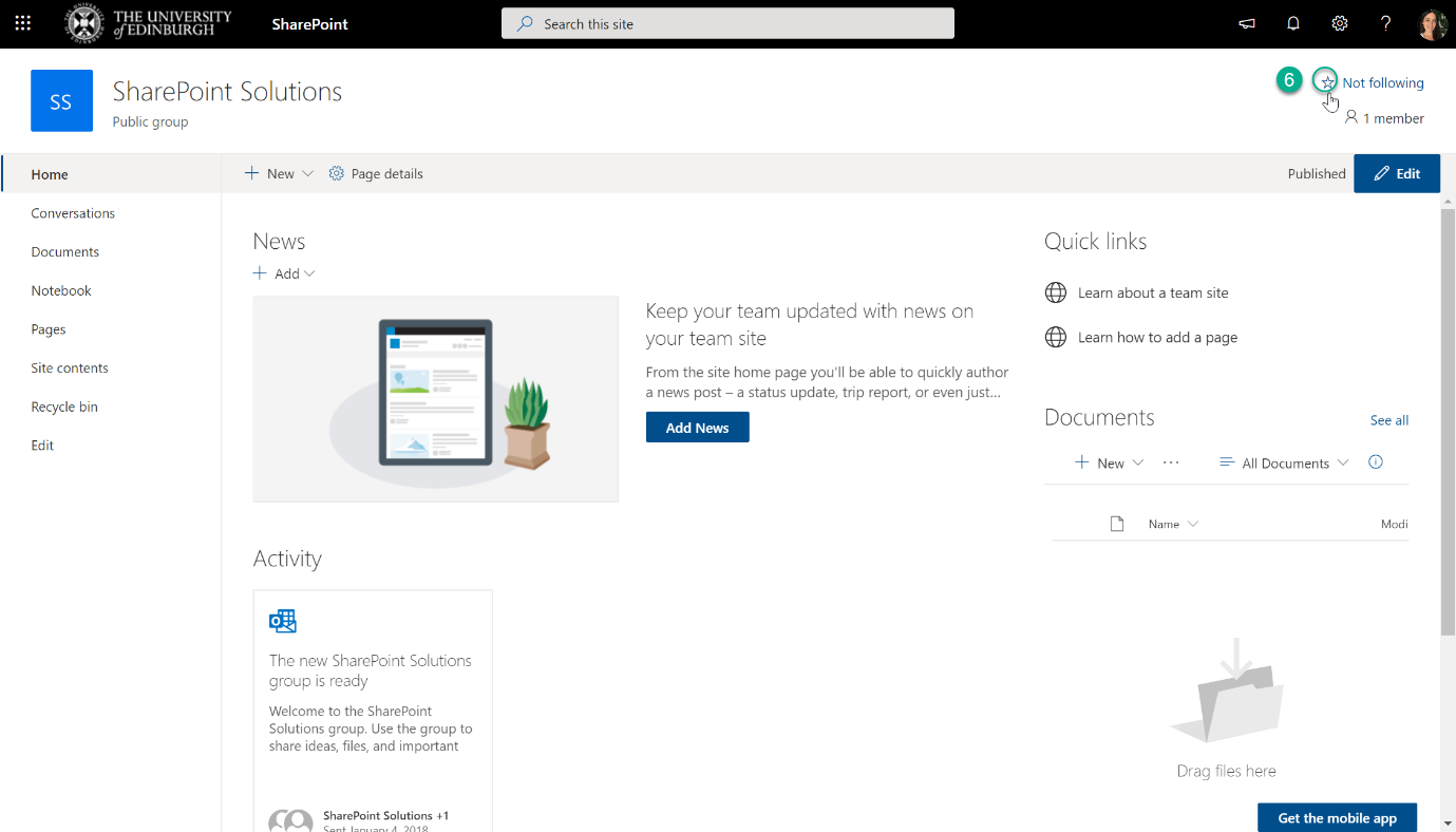 SharePoint Online Screenshot